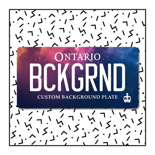 Ontario Custom License Plate (Custom Backgrounds, Logos, Colours)