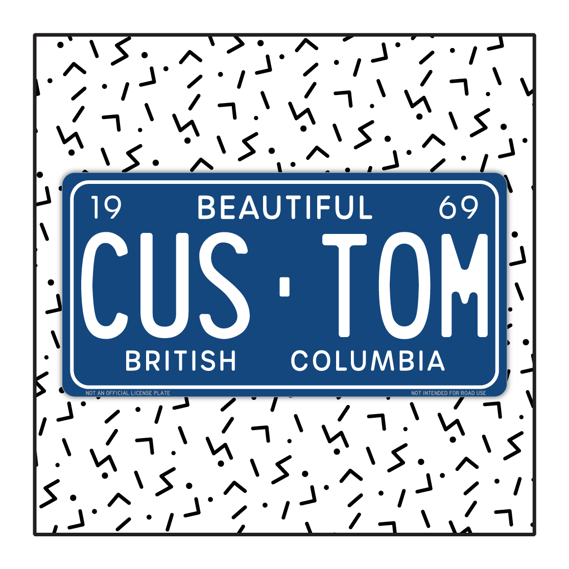 British Columbia Custom Vintage License Plate (1969)