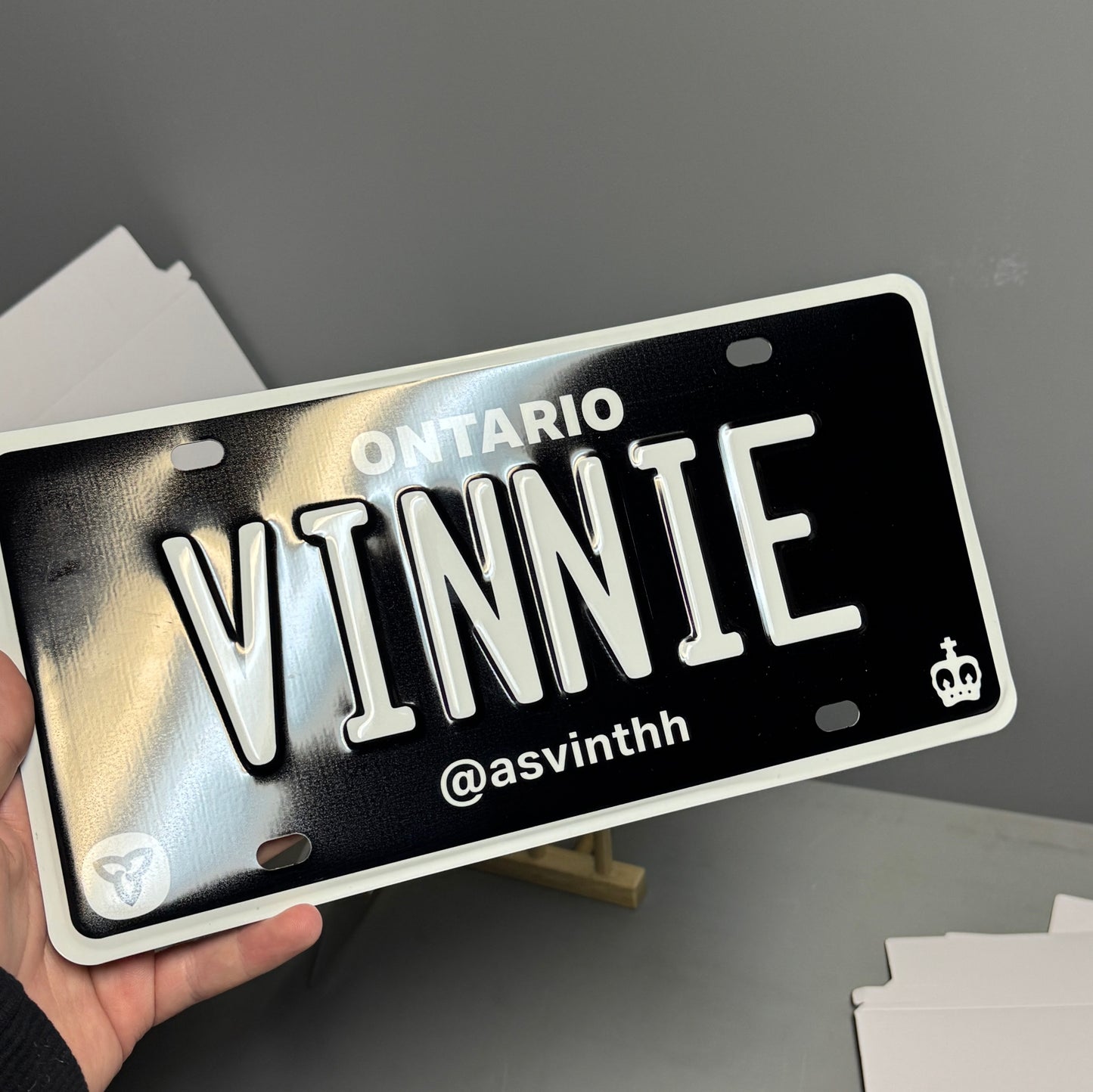 Ontario Custom License Plate - Black