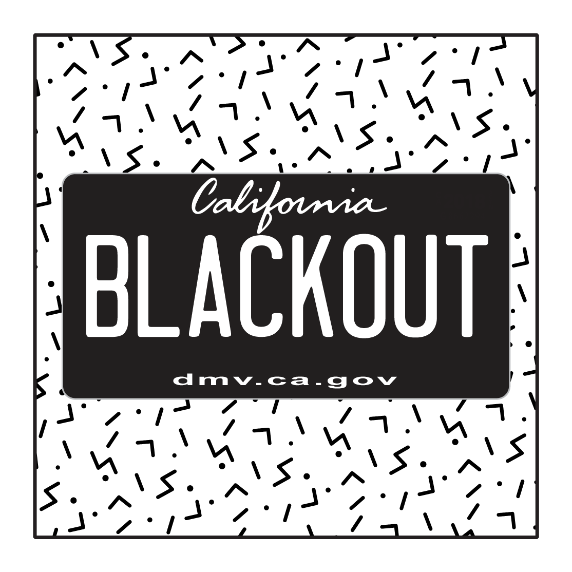 California Custom Blackout Plate