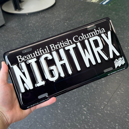 British Columbia (BC) Custom Blackout Plate