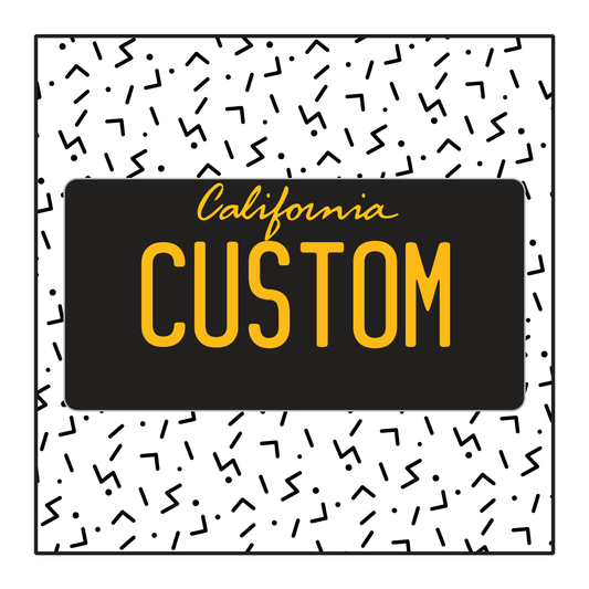 California Custom License Plate - Black/Yellow