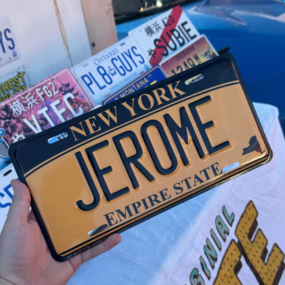 New York Custom License Plate - Yellow