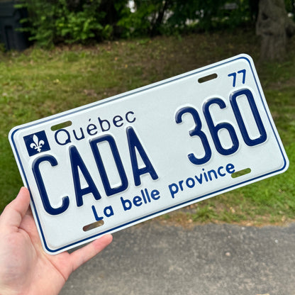Quebec Vintage Custom License Plate (1977)