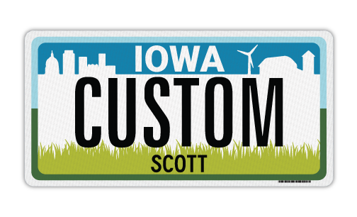 Iowa Custom License Plate