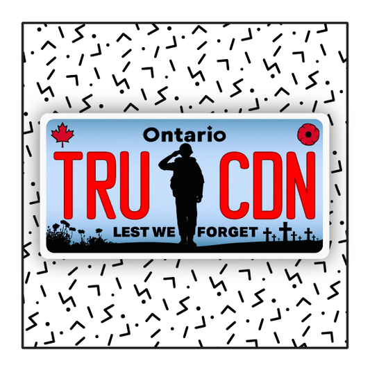 Ontario "Lest We Forget" Custom License Plate