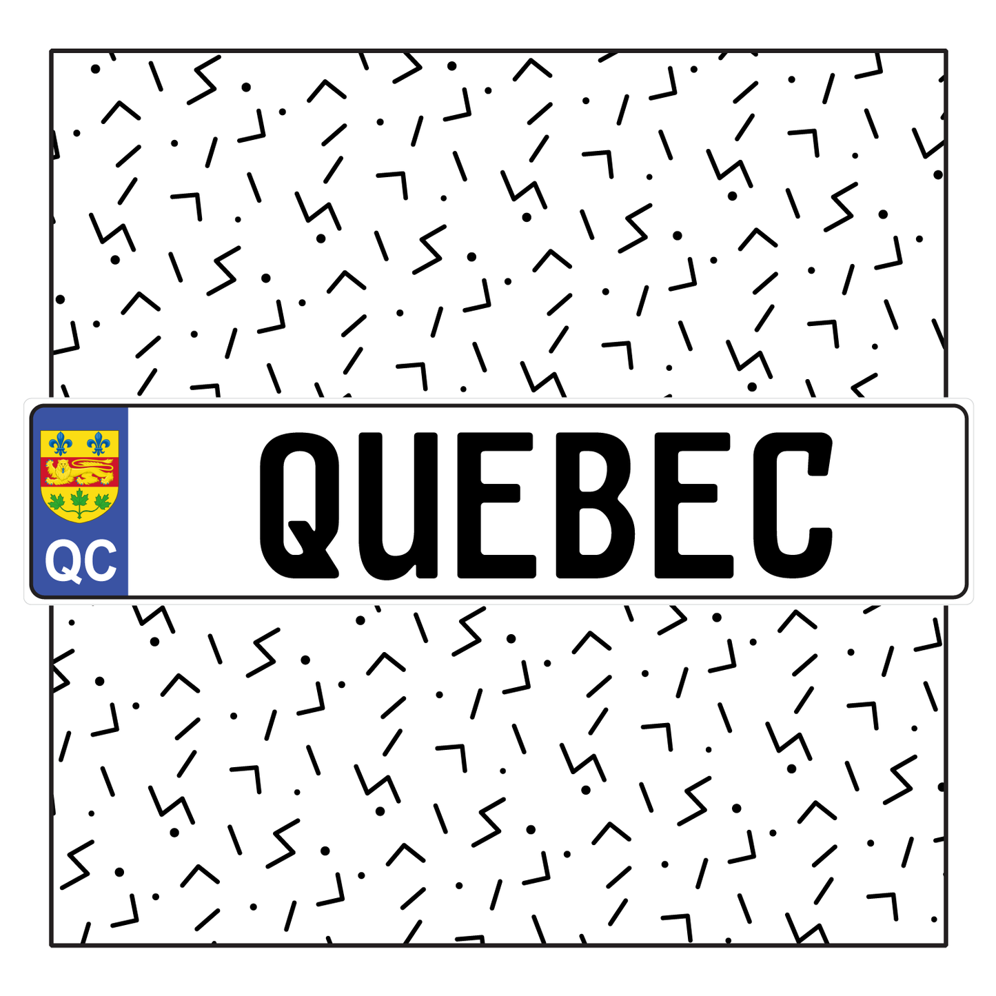 Quebec Custom EURO STYLE License Plate